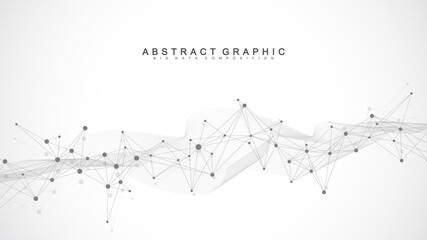 Aufkleber - Global network connection. Social network communication in the global business. World map point and line composition concept. Vector illustration.