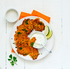 Wall Mural - Delicious pumpkin pancakes. Selective focus.