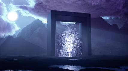 Wall Mural - Alien terra concept 3d render