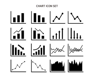 Graph vector illustration set. Line graph . Stock price. chart. Bar graph.