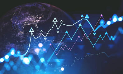 earth and financial graph interface