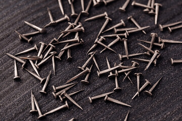 Small hand-forged nails. Hand made concept.