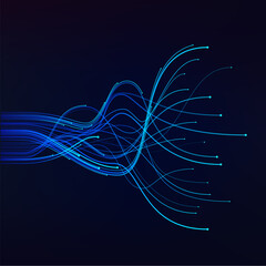 Leinwandbilder - Abstract wavy background. Deep learning visualization. AI. artificial intelligence concept of neural networks. Wave equalizer. Vector illustration