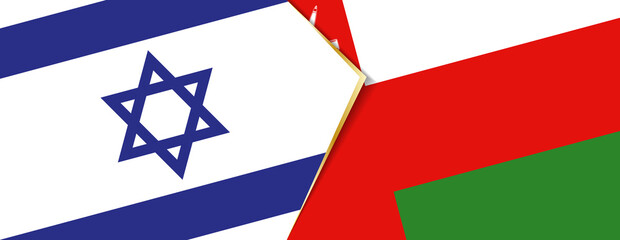 Wall Mural - Israel and Oman flags, two vector flags.