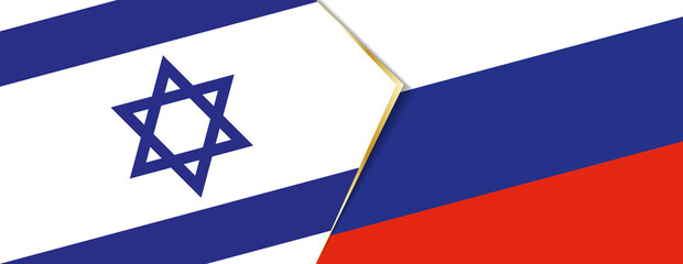 Wall Mural - Israel and Russia flags, two vector flags.