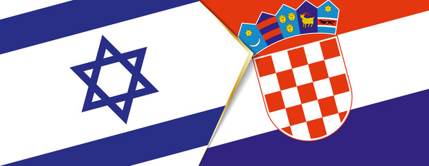 Wall Mural - Israel and Croatia flags, two vector flags.