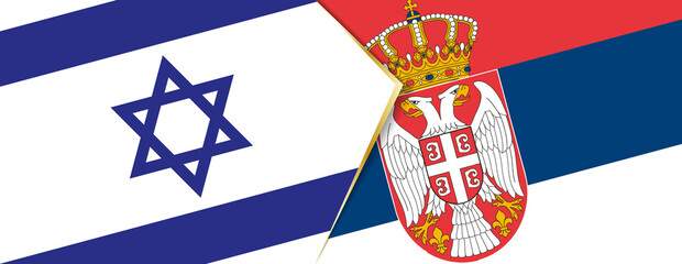 Israel and Serbia flags, two vector flags.