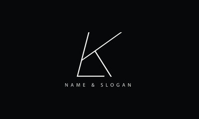 LK, KL, L, K abstract letters logo monogram