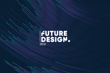 gradient lines composition background. future, technology, big data, science theme template. eps10 v
