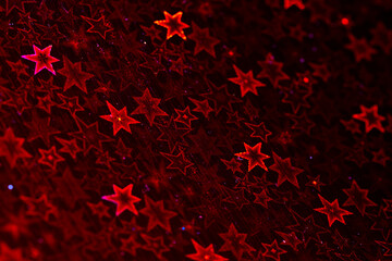 Wall Mural - red holographic stars abstract patterned background