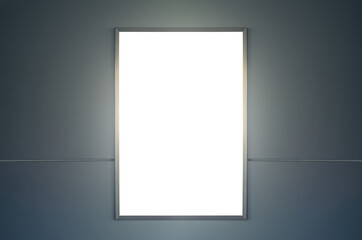 Wall Mural - blank billboard design for display announcement and advertising indoor transport station hall in cit