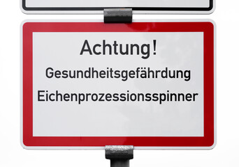 Canvas Print - Eichen-Prozessionsspinner Warnschild