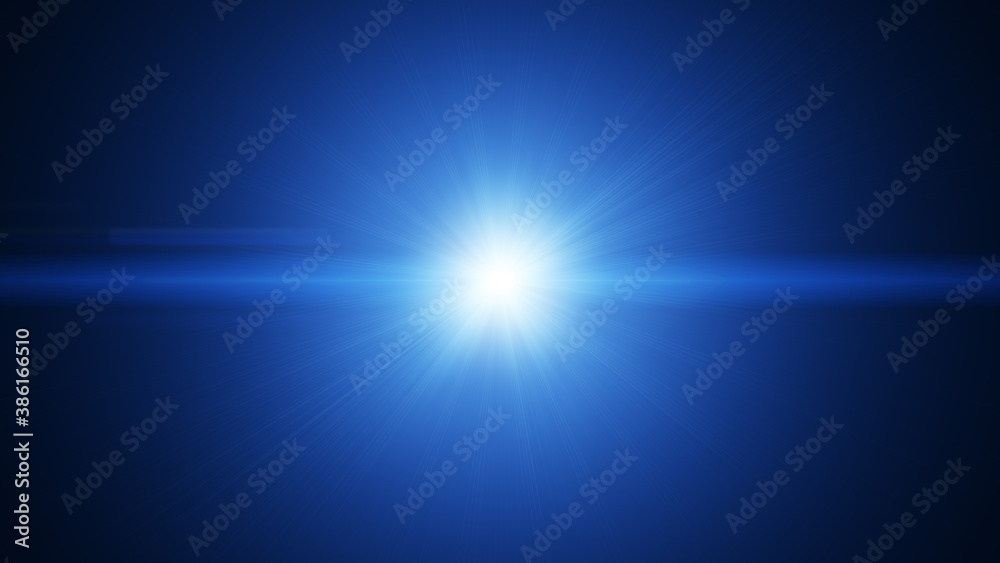 White Blue flare light beam explosion effect abstract background. - obrazy, fototapety, plakaty 