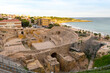 Sunny day in Tarragona Amphitheatre in Spain - A UNESCO World Heritage Site in summer.
