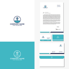 lighthouse logo design and brand identity vector