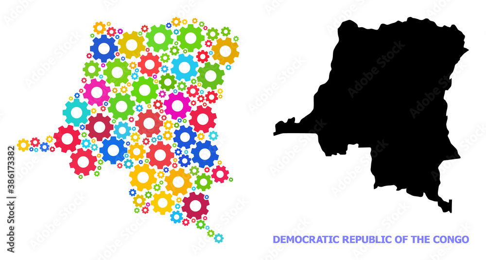 Vector mosaic map of Democratic Republic of the Congo done for ...