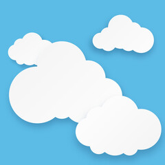Aufkleber - Bank cloud shape for advertising on blue sky background. paper art vector illustration