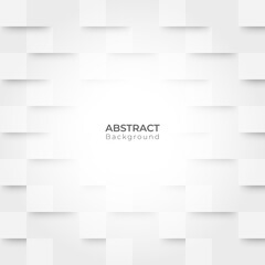 Poster - Abstract 3D modern square pattern background. White and grey geometric texture. vector illustration