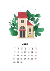 Wall Mural - wall calendar page 2021 one month