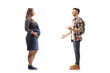 © Ljupco Smokovski - Full length profile shot of a pregnant woman listening to a male teenage student talking