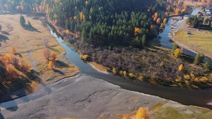 Poster - autumn nature with drone shooting