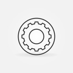 Poster - Cog Wheel in Circle linear vector concept icon or logo element