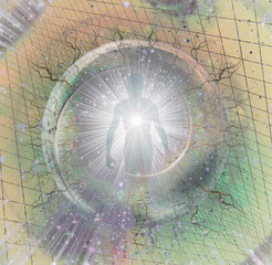 Wall Mural - shining aura and rays of light. 3d rendering