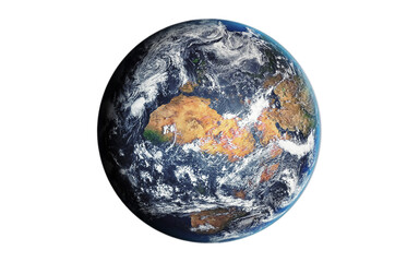 Wall Mural - earth planet isolated in white(elements of this image furnished by nasa). 3d rendering