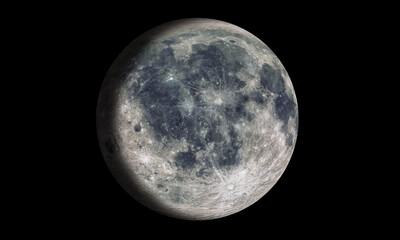 Wall Mural - the moon isolated in black. 3d rendering