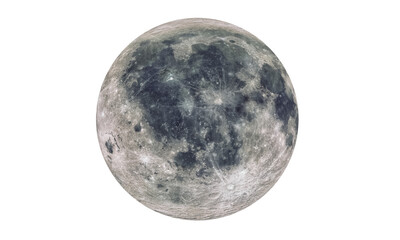 the moon isolated in white (elements of this image furnished by nasa). 3d rendering