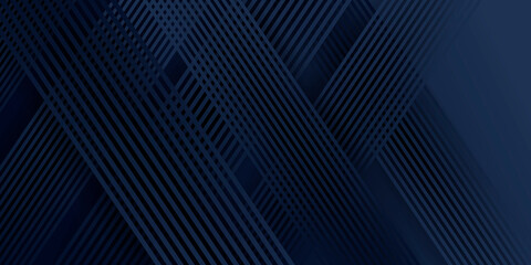 Modern dark blue business abstract presentation background with geometric diagonal lines. Vector illustration design for presentation, banner, cover, web, flyer, card, poster, game, texture, and slide