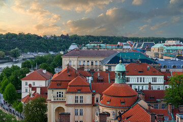 Wall Mural - Prague city town houses architecture, Czech Republic.