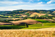 Countryside, landscape and cultivated fields. Marche, Italy