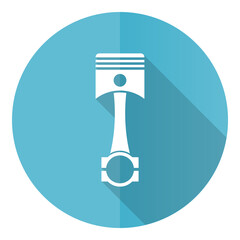 Poster - Piston blue vector icon, flat design illustration in eps 10