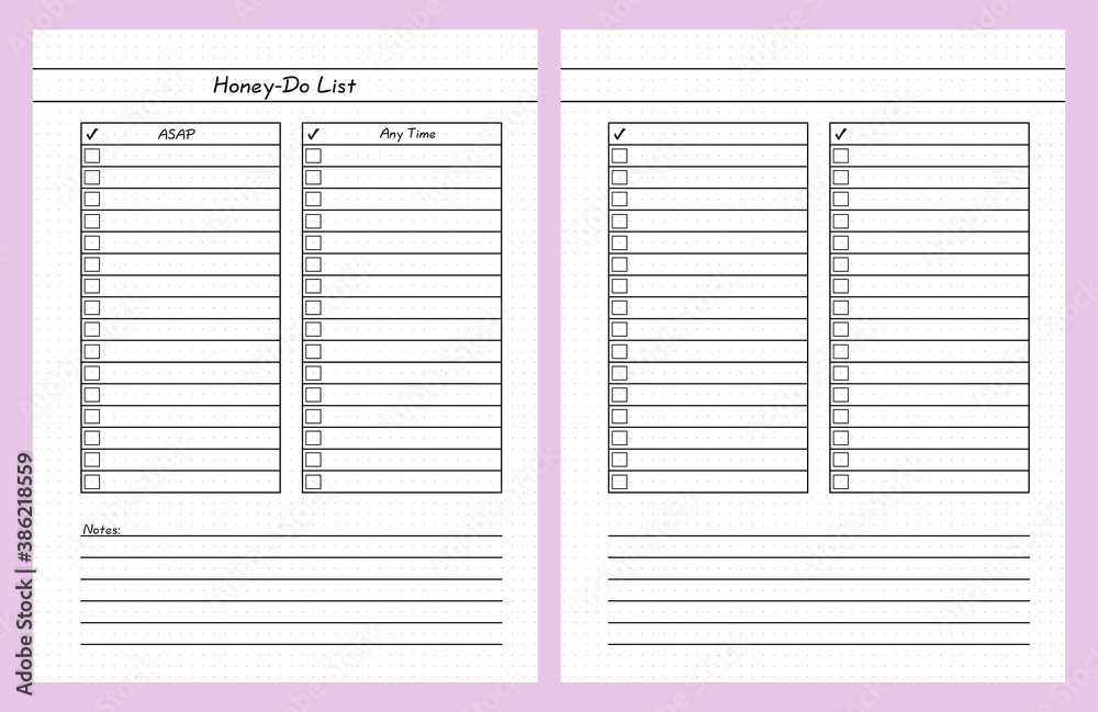 Bullet Journal Honey Do List Page Stock Illustration | Adobe Stock bullet-journal-honey-do-list-page-stock-illustration-adobe-stock