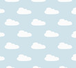 © Julieta - Cloud. Abstract white cloudy set isolated on blue background. Vector illustration