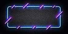 Vector Realistic Isolated Neon Sign Of Blue And Purple Frame For Template And Layout.