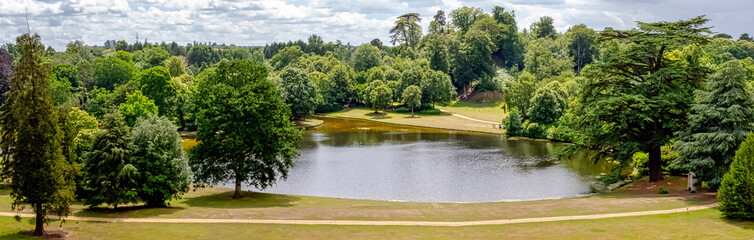 Sticker - Panorama of Claremont lake in Esher, Surrey, United Kingdom