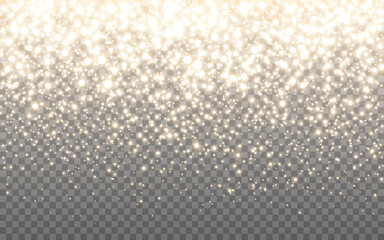 Wall Mural - gold glitter texture. luxury sparkling particles. rich glowing confetti. greeting card template. rea