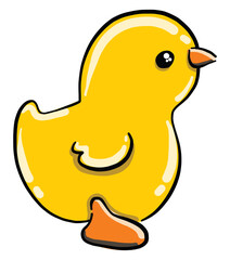 Wall Mural - Toy chick, illustration, vector on white background