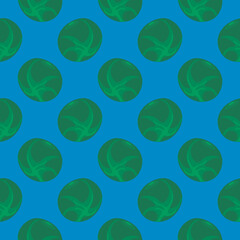 Wall Mural - Brussel sprouts,seamless pattern on dark blue background.