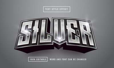 silver font text effect editable premium free downloa