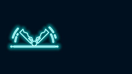 Wall Mural - Glowing neon line Trap hunting icon isolated on black background. 4K Video motion graphic animation