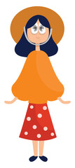 Sticker - Orange blouse, illustration, vector on white background.