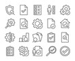 Inspection icon. Inspection and Testing line icons set. Editable stroke.