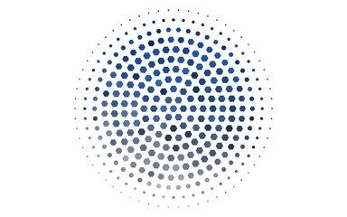 Fototapete - Light BLUE vector layout with hexagonal shapes.