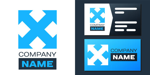Poster - Logotype Arrows in four directions icon isolated on white background. Logo design template element. Vector.