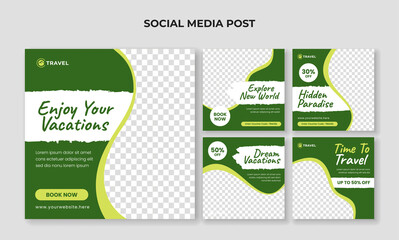 enjoy your vacation social media post template