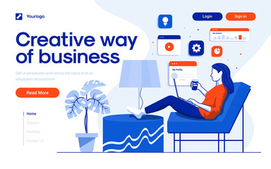 Poster - flat modern design illustration of creative way of business
