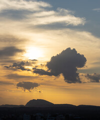 background, beautiful, beauty, blaze, bright, clouds, clouds and sky, color, colorful, dawn, dusk, evening, fantastic, golden hour, golden sun, golden vista, hill, landscape, light, mood, morning, mou